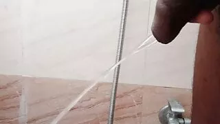 Rajesh pissing in the bathroom video