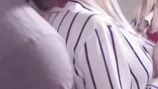 Busty Blondie Paola Hard Takes her Big Black Stepbro’s Dick