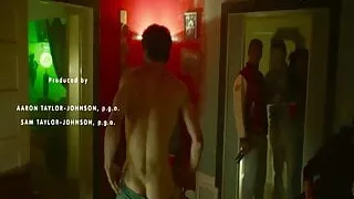 Aaron Taylor-Johnson curly hair, and a sweet cock