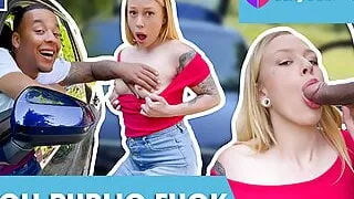 INTERRACIAL PUBLIC SEX: Black Guy Fucks Teen! SEXYBUURVROW.com