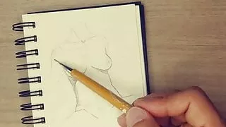 Ava Addams Nude Body Drawing