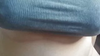 Teen slut with huge boobs rides my bare cock and gets creampie