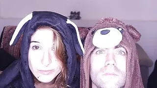 Amateur couple have pajama sex