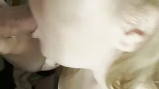 Sneaking off to bedroom for a blowjob