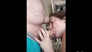 Blowing His Thick Cock