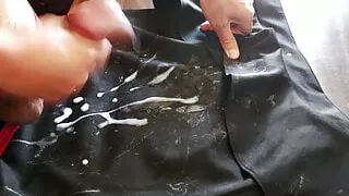 Ruined Peplum Secretary Skirt Covered in Thick Layers of Cum