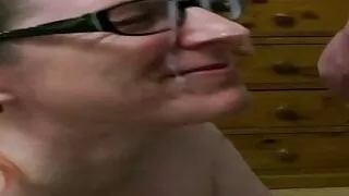 Step mom enjoys son cum shot