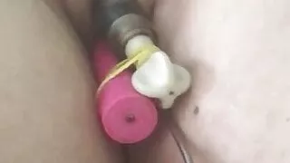 Stuffed pussy climax