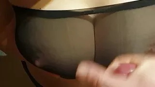 Cum on tits and nylon