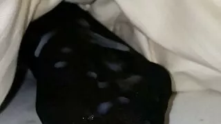 cum on my ex girlfriend  black sheer nylon foot