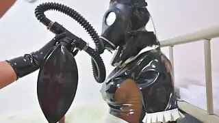 Fajira com – Cute latex girl – self bondage and breathplay