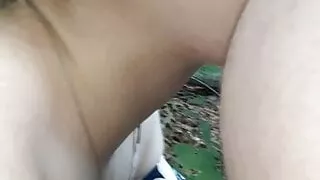 Bbw ass eating and blowing in public