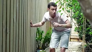 Busty brunette sisters get fucked by cousin with big cock