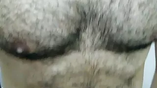 Pedro Pentel cumming in the bathroom.