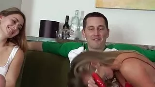 Lucky Guy Plays Strip Catchphrase with Two Bombshell Babes