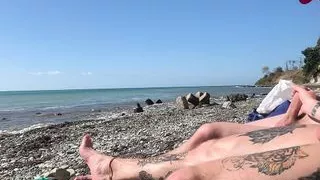 Strand, Großer Schwanz, Blasen, Paar, Freund, Schwuler Sex