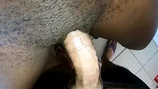 POV interracial amateur fuck and creampie