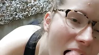 Nerdy Slut Gets Her Throat Stuffed