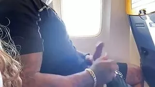 Irish Lad jerking of on a plane