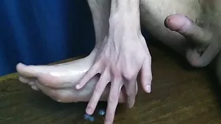 Cum on My Own FEET & Cum Playing - Foot Fetish & Cum Lovers