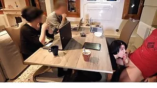 Trainee cock blown at a business meeting! -Alexandra Wett