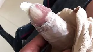 Amateursex, Kondom, Creampie, Sperma, Unterwäsche, Strumpfhose