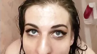 trans girl Raven Thorne sucks and fucks in the shower