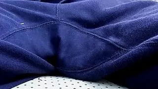 Silver Daddy jacking off in car