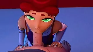 Starfire Gives Blowjob - TeenTitans POV