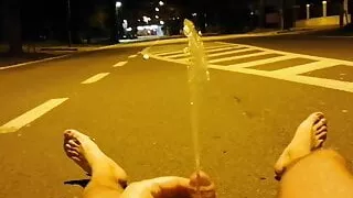 Amatör, Gay, Utomhus, Pissa, Offentligt, Liten Kuk