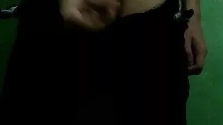 Taking off jeans and underwear showing off the hairy body