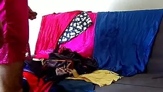 Carresse in front of my satin before cum