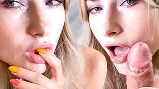 Sensual Blowjob from Slutty Girlfriend with Facial