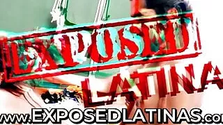 Beautiful long haired Latina brunette gets her pussy drilled