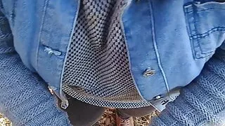 The girl sucked in the park, but she was prevented from finish