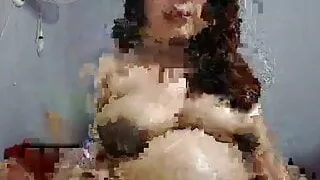 pregnant babe is lactating her big tits