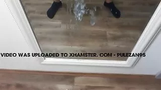 Young guy from Pula, Croatia cumshots on the mirror