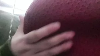 Public Boob Flash with Stranger Behind Me In Lift