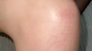 Rubbing on juices bare legs