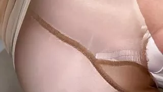 Esperma, Gay, Masturbación, Medias, Flaca