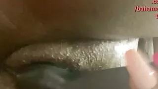 Masturbating my Tight Haitian Pussy before showering