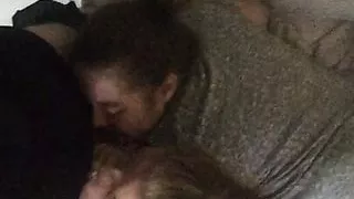 mom and daughter sucking big cock