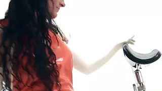 Slave wench in latex gets fucked and facialized