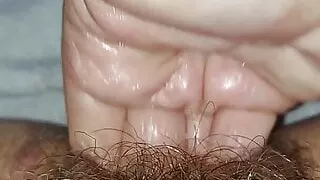 Four fingers fucking my hairy pussy