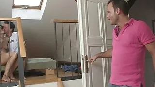 Cheating brunette girlfriend caught riding another cock