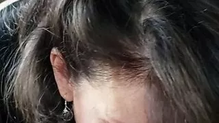 Classy amateur mature Diana sucks a tiny dick in black