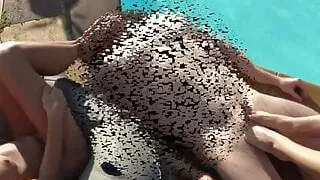 Foot Milked By Teen Pool Babes!