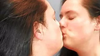 Big calves trying on dress + kiss