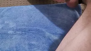 Big cock with ring wank & cum