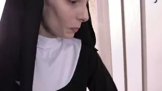 Wife Crazy nun fuck in stocking
